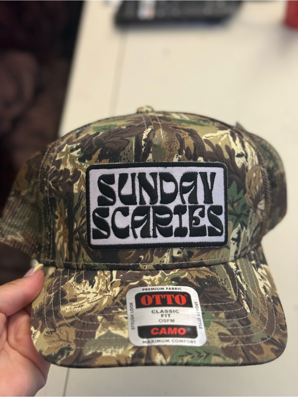 Altar'd State Camo 'Sunday Scaries' Patch Trucker Hat